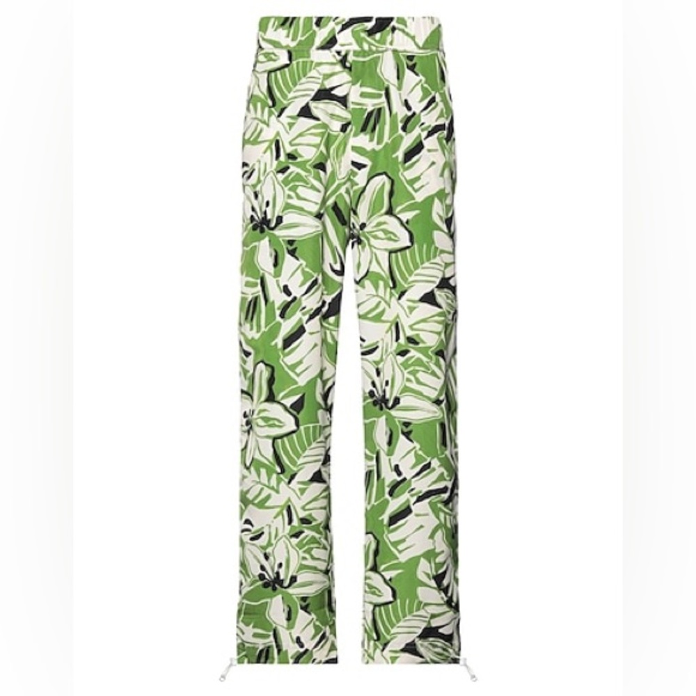 Palm Angels Green Floral Wide Leg Pants Large